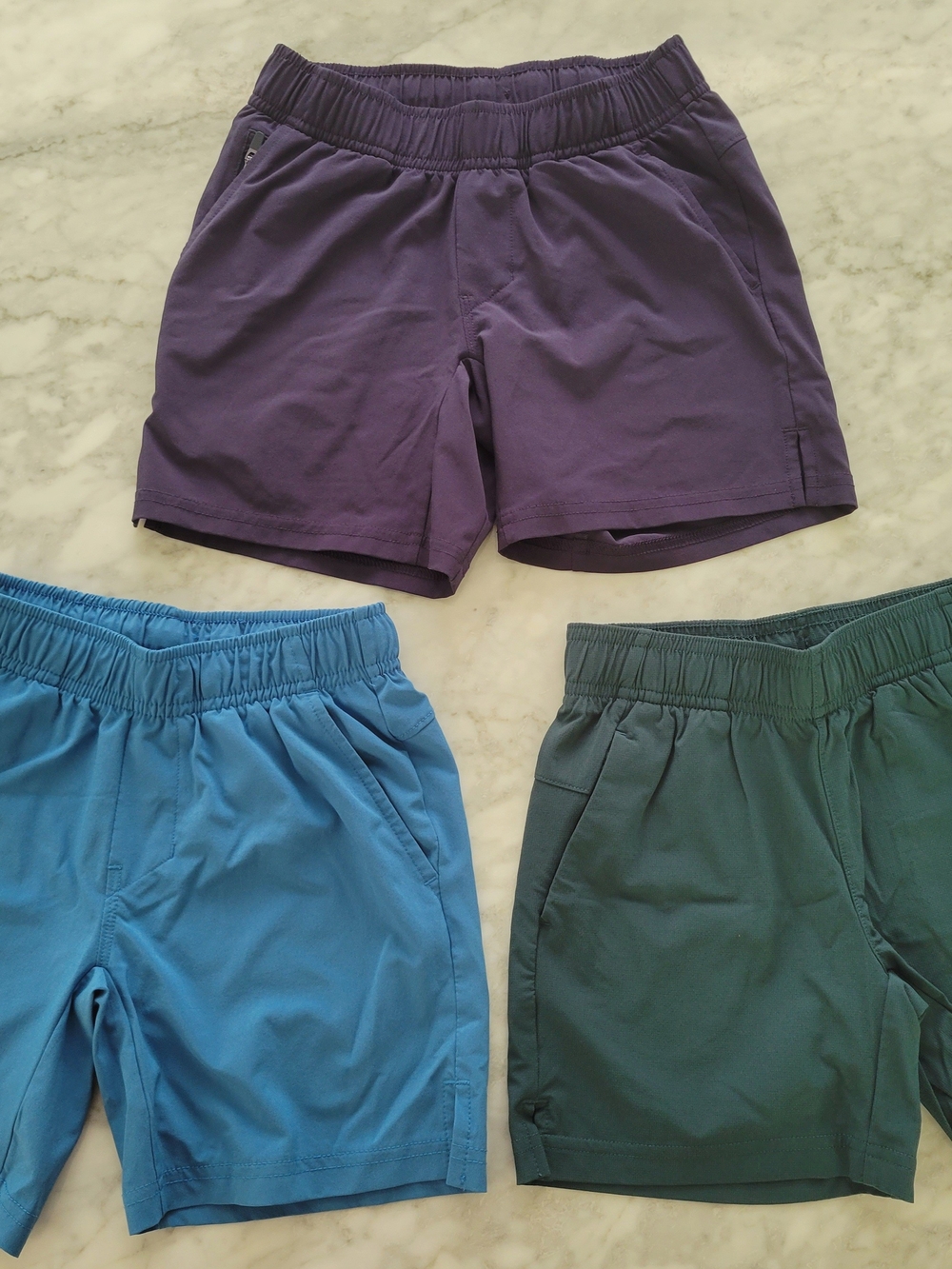 all in motion Kids Athletic Shorts - Navy, Light Blue & Green XS (4/5)